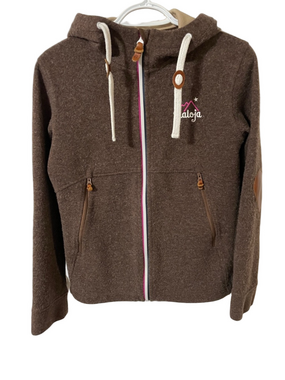 Maloja Brown Zip-Up Hooded Jacket Size Medium